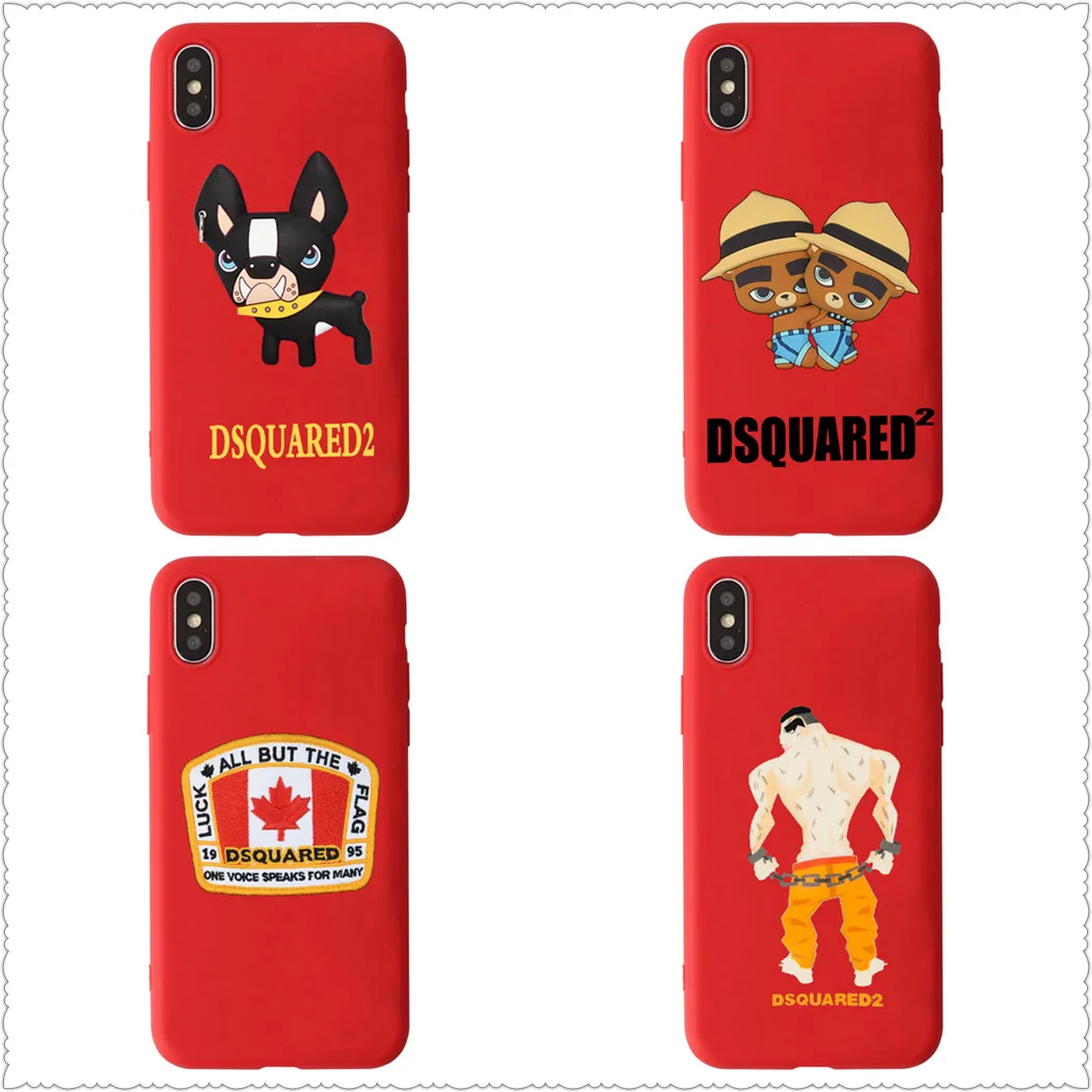 New Arrival Milan Maple Dsquared Italian fashion brand Candy Color TPU Case For iphoneX 7 8 XS XR Pink Red Yellow purple Cover