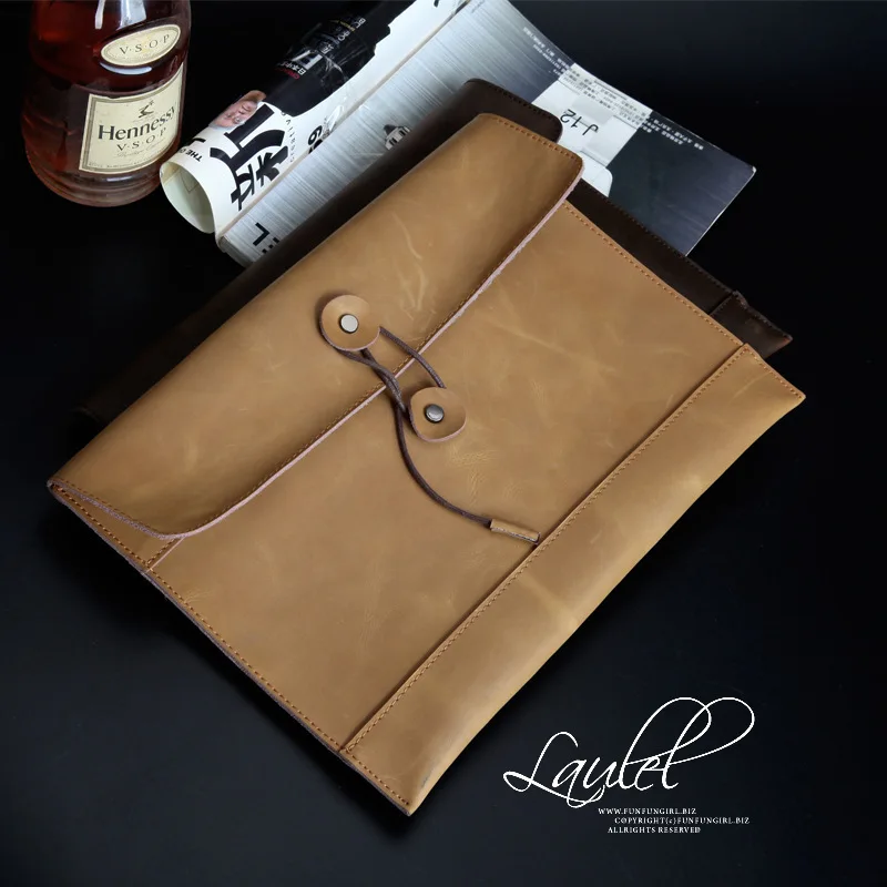

YISHEN Fashion Crazy Horse Leather Men Envelope Bags Male Business Handbags Working Office File Bags Casual Ipad Bags BFL-067