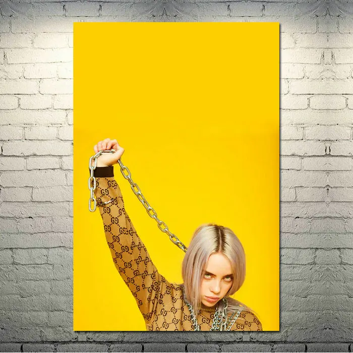 Billie Eilish Music Singer Art Шелковый Холст плакат 13x20 24x36 дюймов настенные картины-002 - Цвет: picture 7