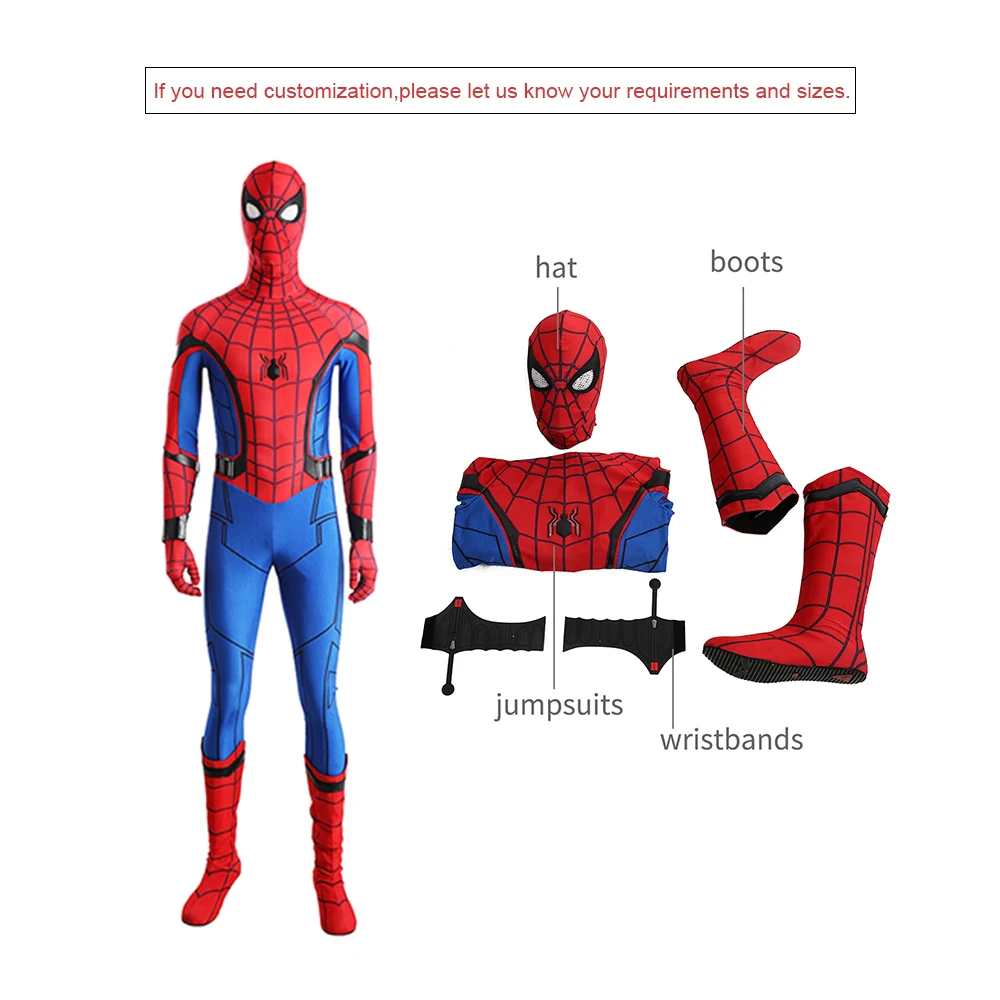 Хэллоуин костюмы «Человек-паук»; далеко от дома костюм спайдермена, на Хэллоуин Косплэй с персонажами из аниме проникнуть костюм - Цвет: M20170154