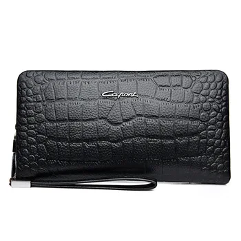 

A Generation of Fat New Style Leather Men's Bag Leisure Embossed Crocodile Leather Men's Clutch Large Capacity Clutch Bag