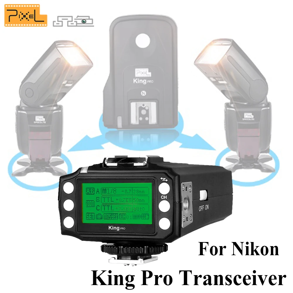 

Pixel King Pro Transceiver TTL High-Speed Wireless Flash Trigger Transmitter For Nikon D7100 D7000 D5100 D5000 D3200 D310 DSLR
