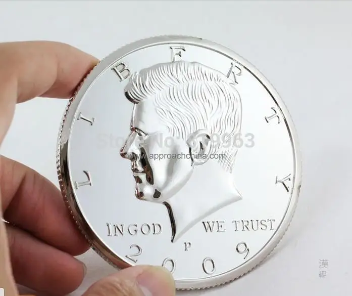 

3 Inches Jumbo Coin Half Dollar Top Quality Silver Magic Trick,Accessories,Stage Magic Props,Close Up,Magia Toys Classic Magie