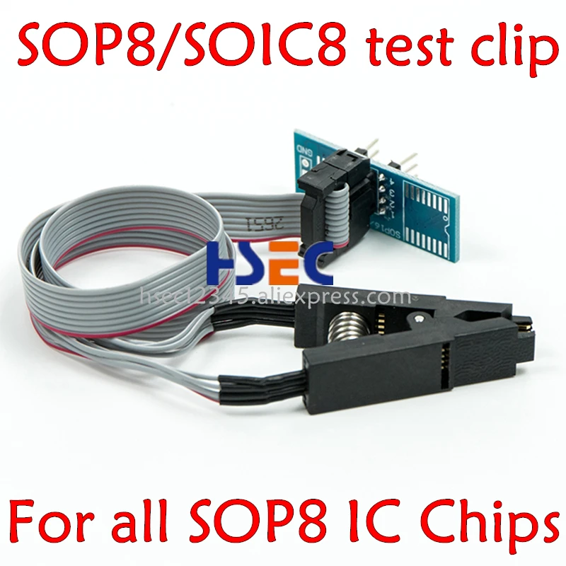 

Wider Gold Needle soic8 sop8 test clip for eeprom flash clipFor TL866ii plus/TL866CS/A EZP2010/2013 RT809F/H adapter Programmer