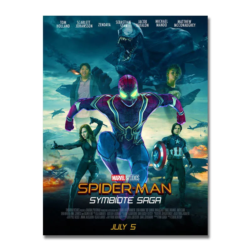Art Silk Or Canvas Print Spiderman Homecoming Tom Holland