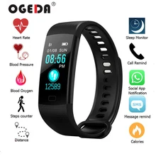 2019 relógio inteligente das mulheres dos homens do esporte da aptidão pulseira inteligente freqüência cardíaca pressão arterial tela colorida reloj digital mujer relógio(China)