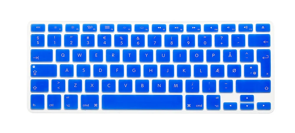 Danmark датский язык ЕС ЕВРО силиконовый чехол для клавиатуры для Mac MacBook Pro Air retina 13 15 17 Защитная пленка для защиты кожи - Цвет: Синий