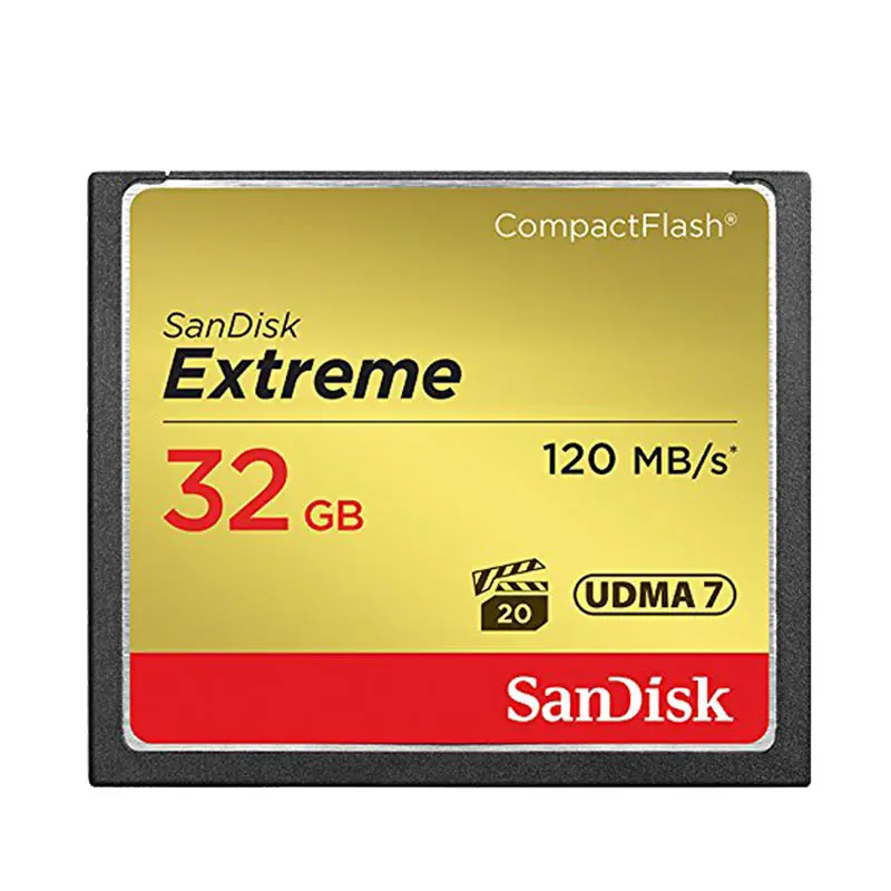 Sandisk слот для карт памяти Extreme CompactFlash 32GB 64GB 128GB карта CF VPG-20 120 МБ/с. 4K и записи видео в формате Full HD для Canon D300 7D 5DSR карты - Емкость: CFXS-32G-120M