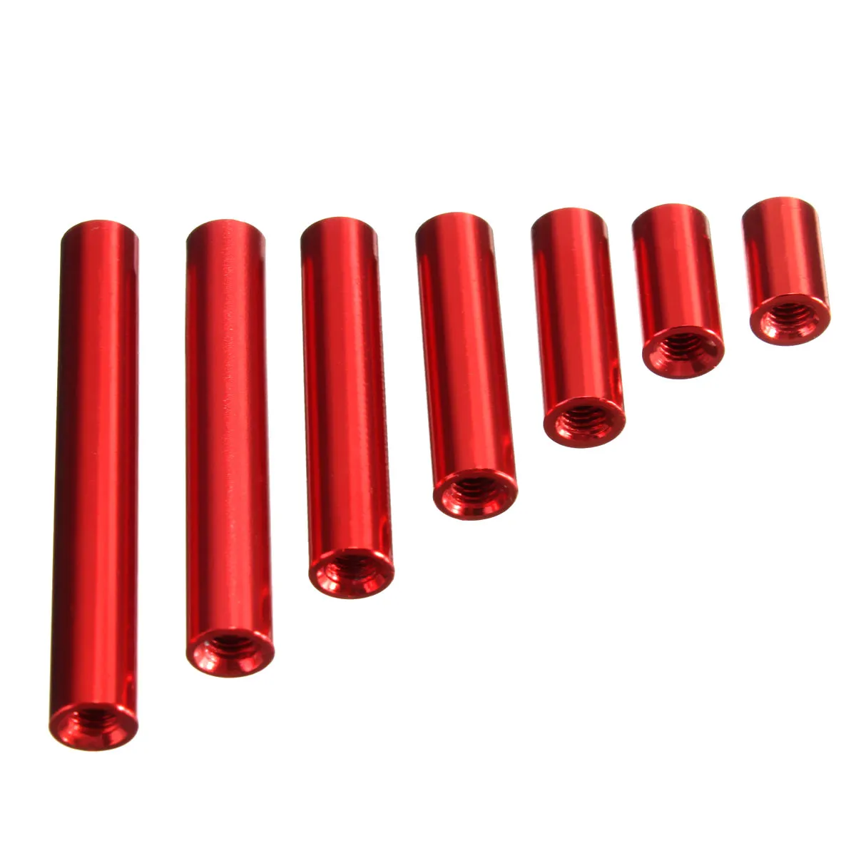 SULEVE New 10pcs M3AR1 M3 Aluminum Alloy Long Nut Standoff Studs Red