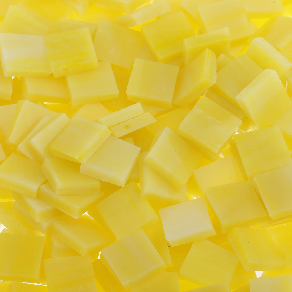500pcs Vitreous Glass Mosaic Tiles for Mosaic Making Kids Crafts Red Yellow