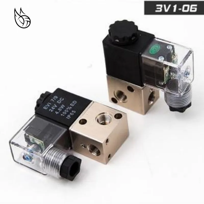 

1Pc 3V1-06 2 Position 3 Way Pneumatic Solenoid Valve Port 1/8" Normally Closed Pneumatic Control Valve DC 12V 24V AC 110V 220V
