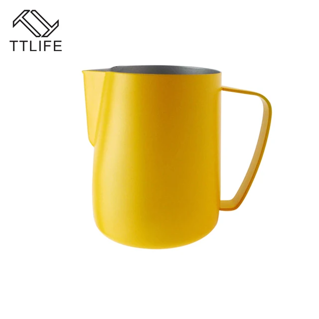 Best Price TTLIFE Milk Jug Frothing Pitcher Pull Flower Cup Coffee Mug Frother Latte Art Milk Foam Tool Coffeware 0.3-0.6L Stainless Steel