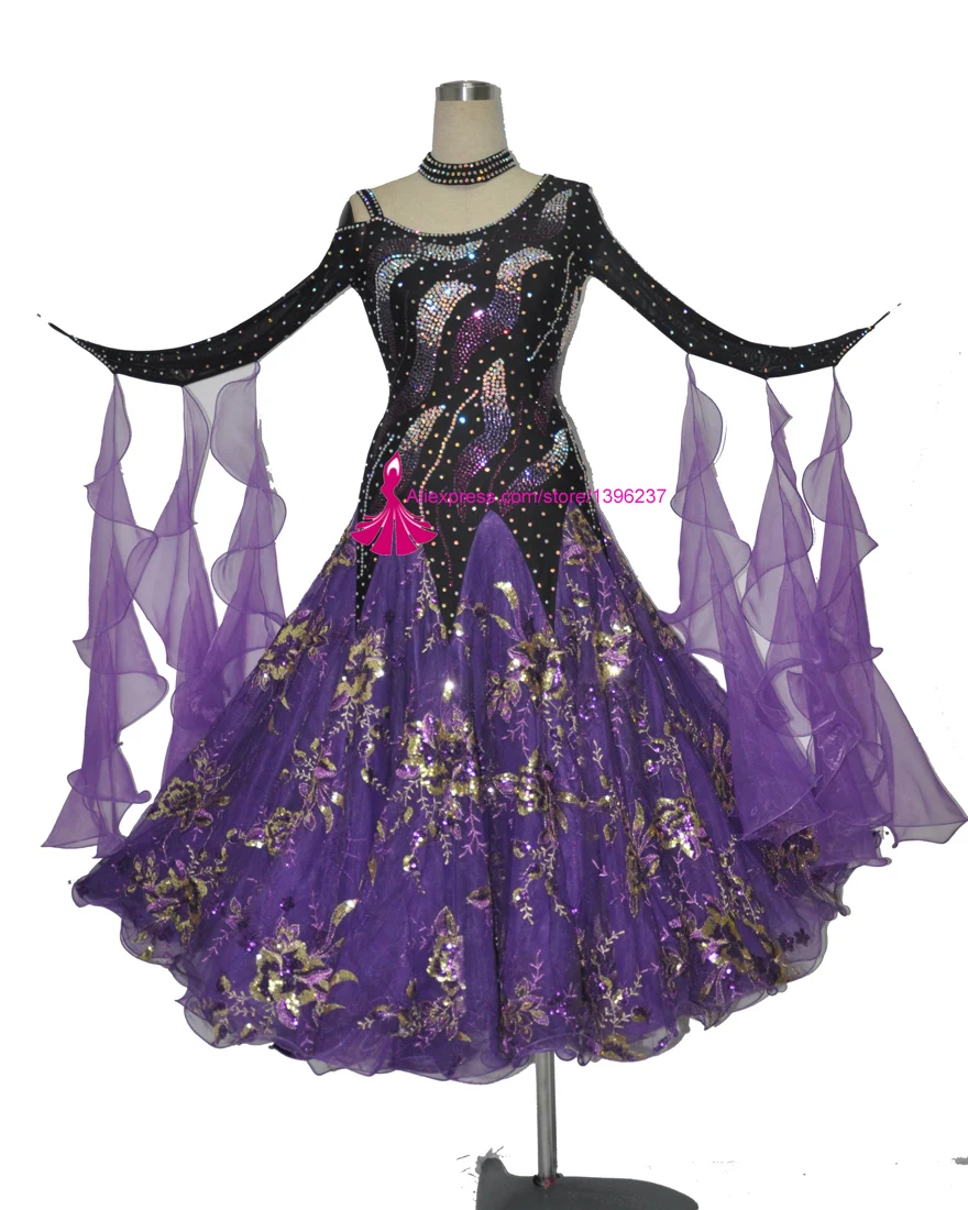 2018 Standard Ballroom Costume Plus Size Flamenco Waltz Dance