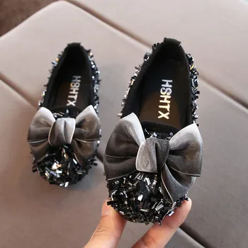 

2019 Fashion Peuter Infant Kids Baby Meisjes Boog Crystal Bling Casual Prinses Schoenen Instappers Nieuwe collectie