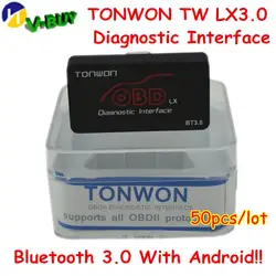 50 шт. tonwom LX Bluetooth BT 3,0 ELM327 Автомобильный сканер коннектор для прибора бортовой диагностики читатель кода ДКН двигателя для Android