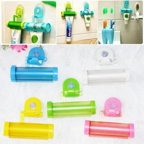 

1 PCS Creative Rolling Squeezer Toothpaste Dispenser Tube Partner Sucker Hanging Holde distributeur dentifrice