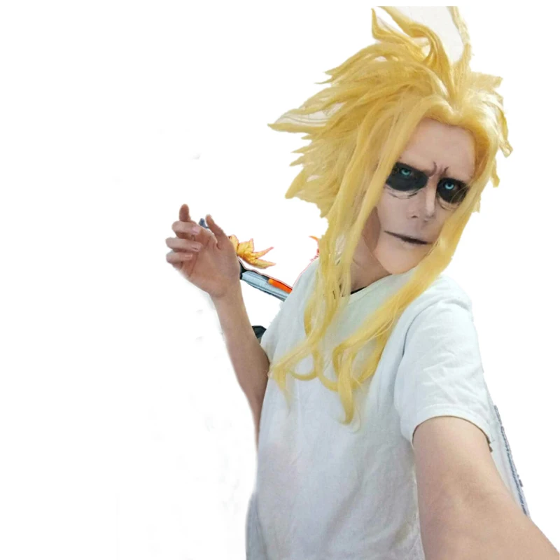 

My Hero Academia All Might Short Golden Yellow Cosplay Wig Costume High Temperature Fiber +Free Wig Cap