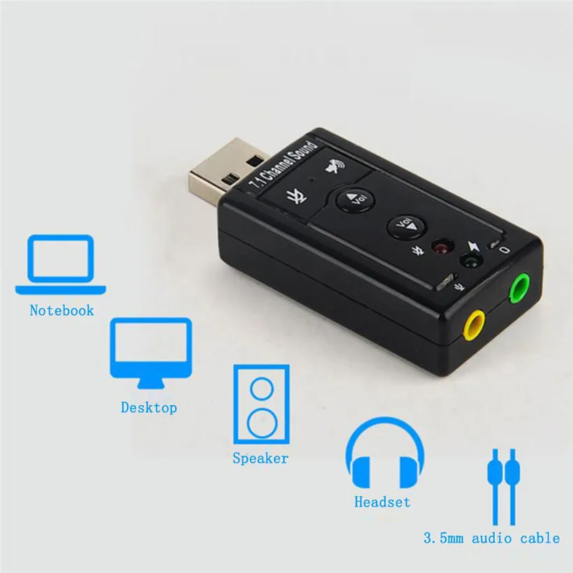 Аудио Usb 7,1 Canali Esterna 3d звук Adattatore Pc ноутбук карта адаптер Bluetooth музыкальный приемник