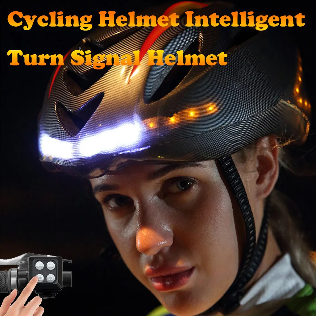 

USB Rechargeable Smart Bike Riding Helmet with Wireless Turn Signal Handlebar Remote Bike accessory
