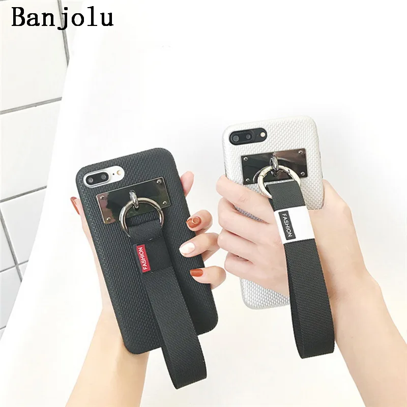 Banjolu Korean Style Simple Chic Strap Cotton Grip Phone