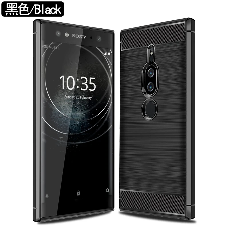 Для sony Xperia XZ2 Премиум углеродное волокно мягкий ТПУ рисунок задняя крышка для XZ2 Премиум чехол для Xperia XA1 XA2 Ultra L2