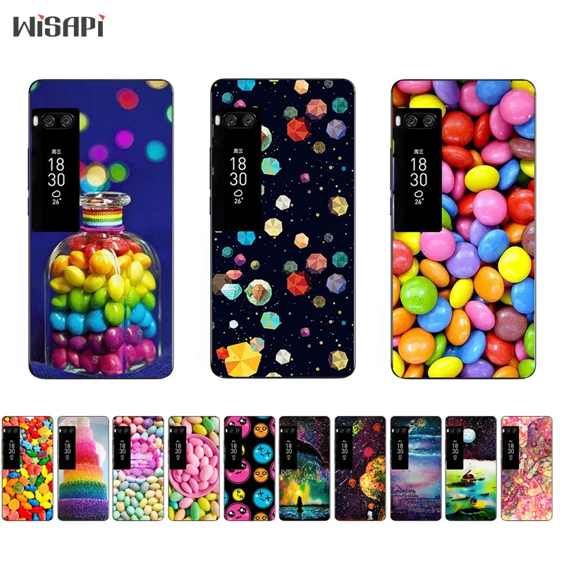 

For Meizu Pro6 7 Plus Phone Case for Meizu MX4 Pro Silicone Shell Transparent for Meizu Pro5 Cover TPU Rainbow Candy Pattern