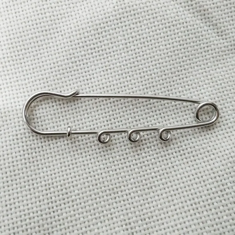 65mm brooch big pins findings 3 loops holes connector dangle charms