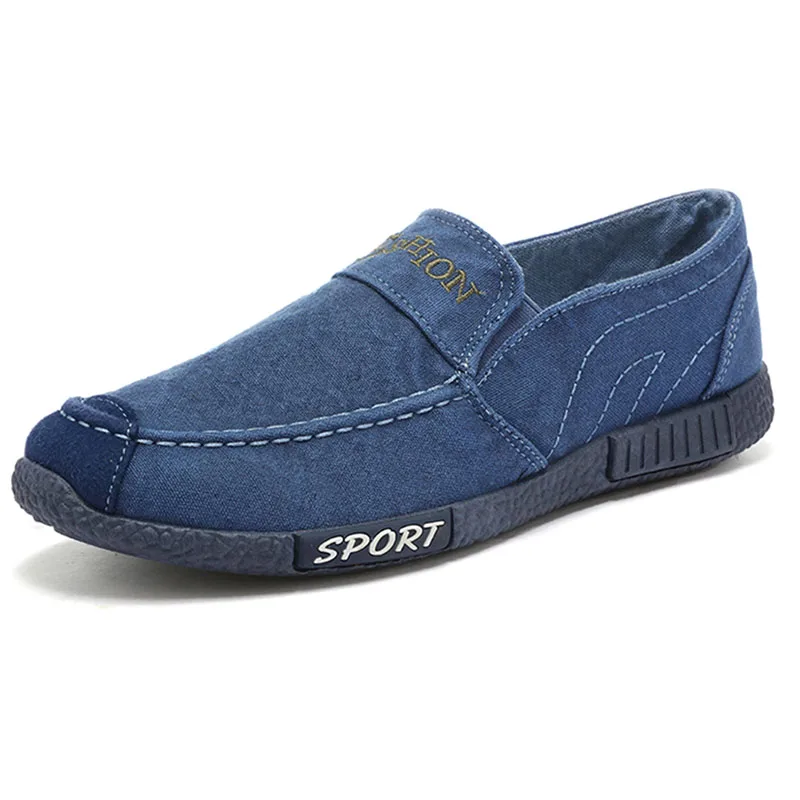denim slip on flats