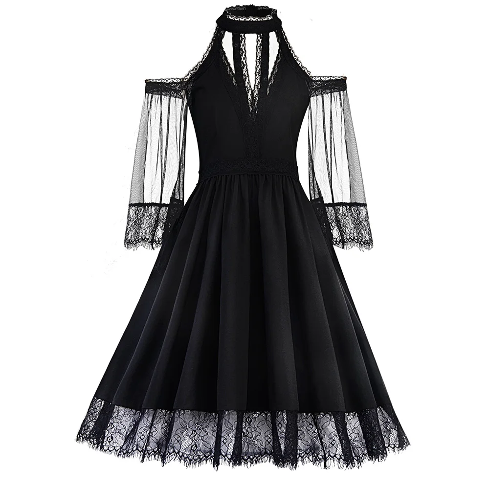 Aliexpress.com : Buy Gothic dress Women sexy black a line summer casual ...