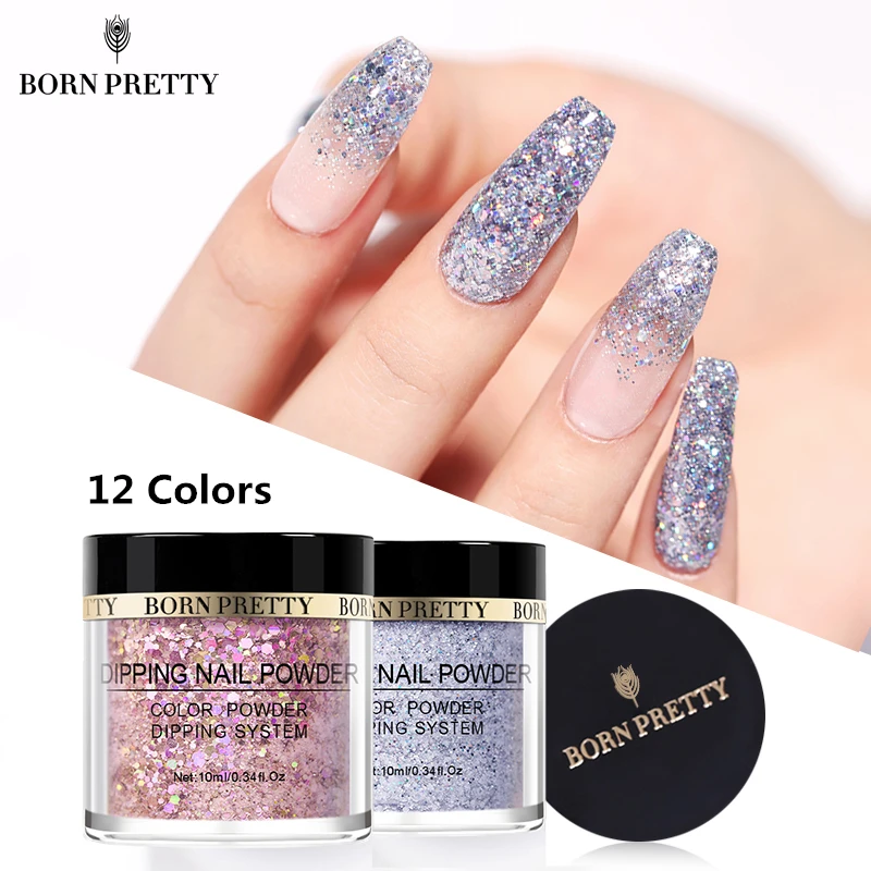 BORN PRETTY 2 IN 1 Dipping Nail Powder Holographic Extension Polymer Acrylic 10ml Dip Nail Glitter