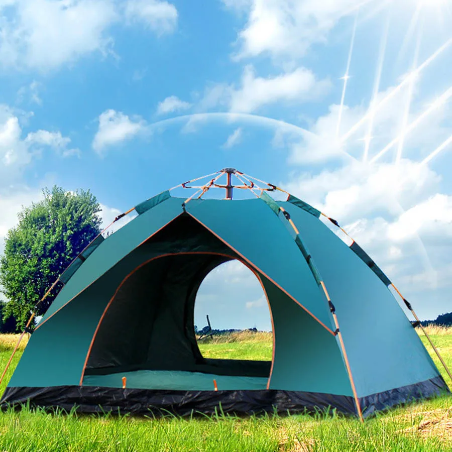 

Canvas Outdoor Camping Ultralight Automatic Tent 2/3/4 Persons Pyramid Shelter Camping Roof Tent Fishing Bivouac Hunting Tents