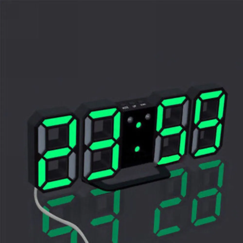 Голосовой цифровой светодиодный Настольный современный настольный ночник настенные часы Будильник 24 или 12 часов Дисплей Прямая поставка Feb25