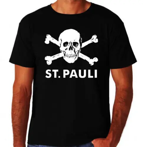 

St Pauli Football Ultra Fan Skull Pirate Germany Hamburg New Mens Black T-Shirt 2019 Fashion Brand Men'S T-Shirt