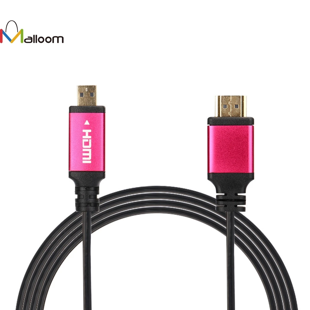 Hot pink Malloom Новое прибытие 3 м лучшее качество микро HDMI к HDMI кабель высокоскоростной HDMI к микро HDMI HDTV Кабель поддерживает 4 K#30 - Цвет: Hot pink