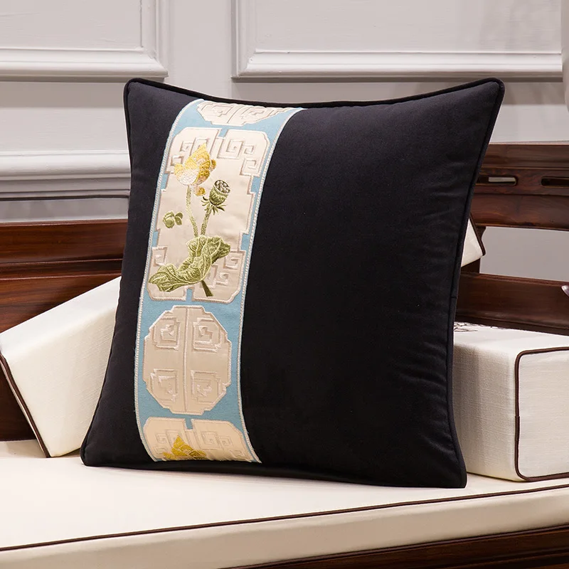 Бархатная тканевая вышитая наволочка из лоскутов цветная домашняя декоративная диванная подушка - Цвет: F