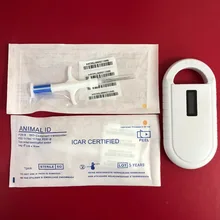 3 шт. ISO FDX-B Pet RFID чип считыватель Портативный OLED животных микрочип сканер+ 500 шт 2*12 мм Rfid чип шприц с пользовательским номером