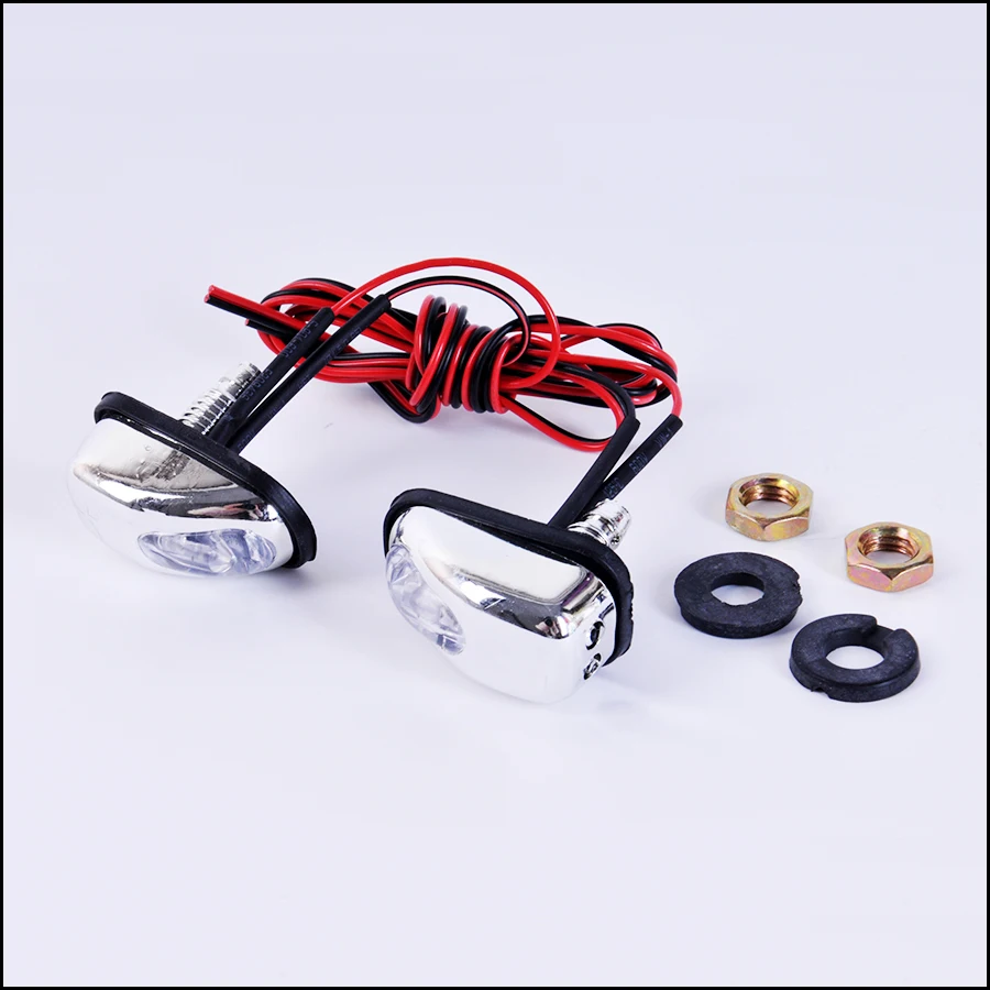Universal 2pcs Windshield Washer Wiper Jet Water Spray Nozzle Spout with LED Light 1