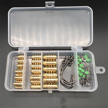 Fishing lure accessories set box copper sinker fishing hooks spinner ring fishing gear kit 10pcsbrass tickers brass lure bodies brass weight sinker diy spinner buzzbait fishing lures