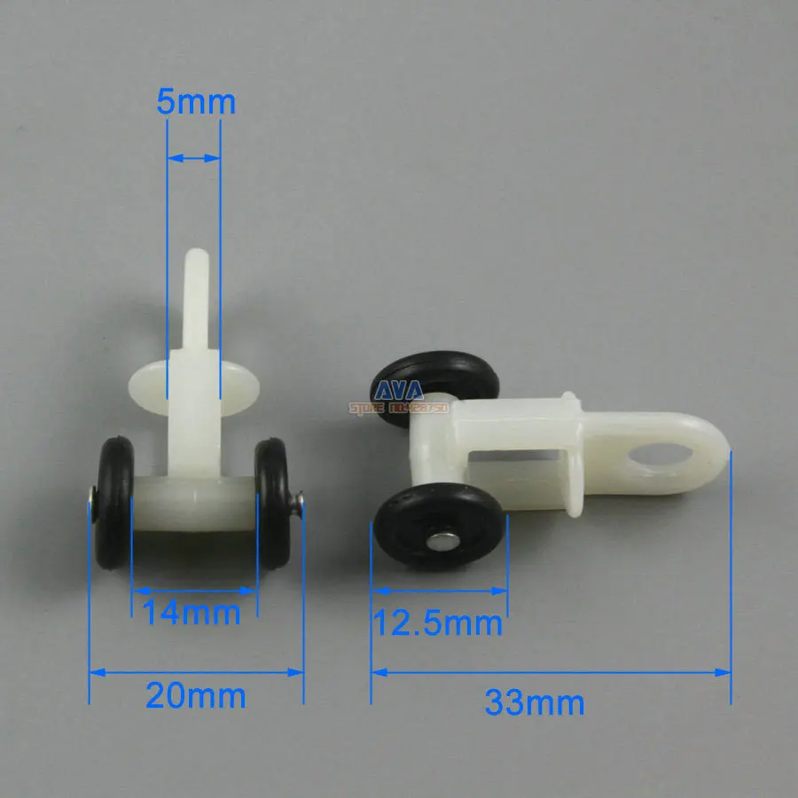 100 Pieces Curtain Track Roller Curtain Track Slide Gliders 20x33mm