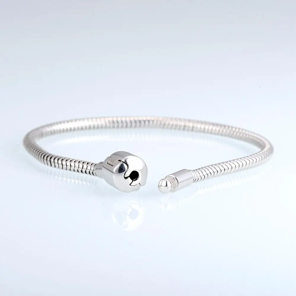 Günstig SANTUZZA 925 Sterling Silber Schlange Kette Armband Fit für Charme und Perlen Reinem Silber armband Kette Mode Schmuck