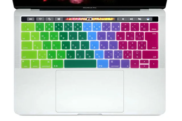 Японский защитный чехол для клавиатуры для нового Macbook Pro 1" 15" retina A1706 A1707 версия с сенсорной панелью JP макет - Цвет: Rainbow