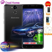 Подарочная упаковка Blackview P2 4G+ 64G 6000mAh 9V2A Быстрая зарядка 5,5 ''MTK6750T Восьмиядерный отпечаток пальца ID 13.0MP полностью металлический мобильный телефон