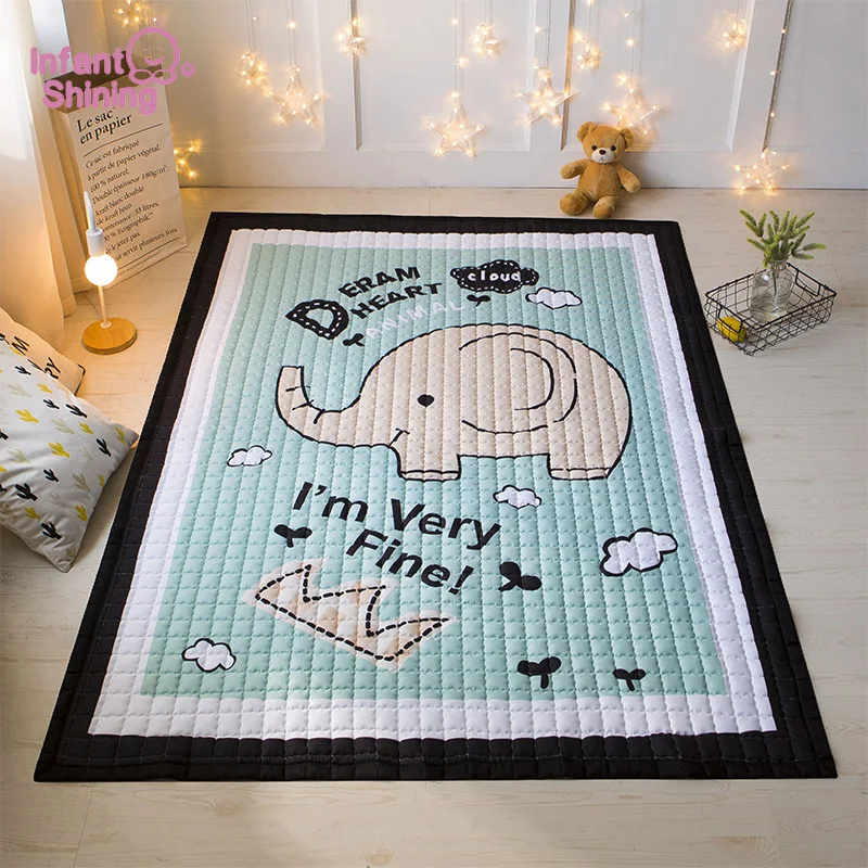 

Infant Shining Cartoon Baby Play Mats 145X195CM 57X76IN 1.5CM Large Carpet Anti-skid Living Room For Children Rugs Blanket