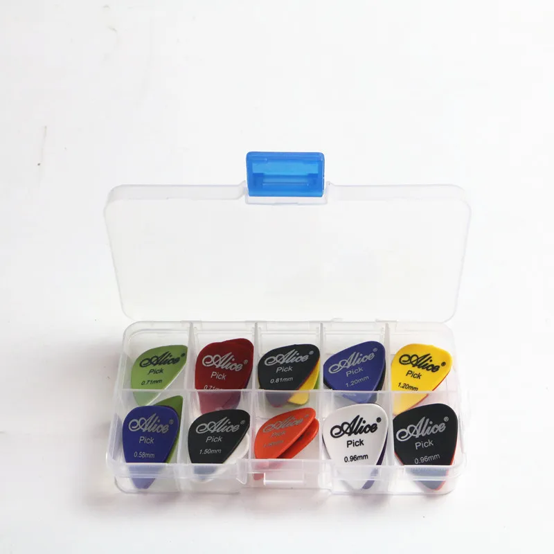 

50pcs Guitar Picks 1 Box Case Mixed Thickness 0.58mm-1.50mm Pick Acoustic Electric Guitar Accessories Musical Instrument