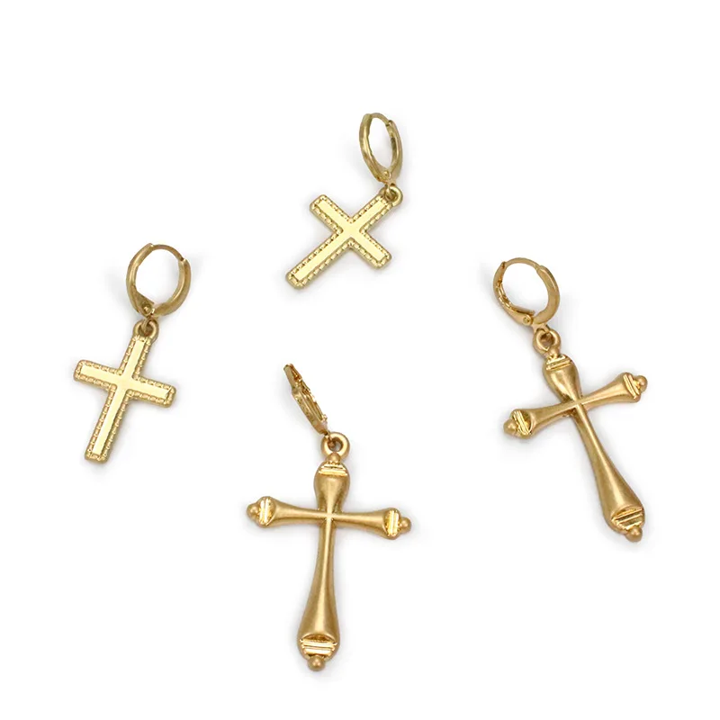 

CROSS Creative Retro Christian Cross Drop earrings exaggerated geometric women jewelry Z107