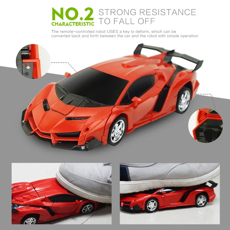 Радиоуправляемый автомобиль трансформация 2 в 1 Вождение спортивных автомобилей привод Трансформационные модели-роботы дистанционное