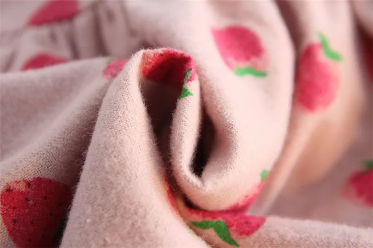 Fanfiluca Girls Dress 2018 Autumn Casual Style Girls Clothes Long Sleeve Strawberry Pattern Cotton Stand Collar Dress012