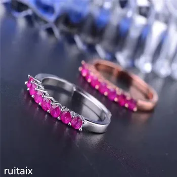 

KJJEAXCMY fine jewelry 925 Pure silver inlaid with natural ruby lady's sunflower ring jewelry simple and small jewelry