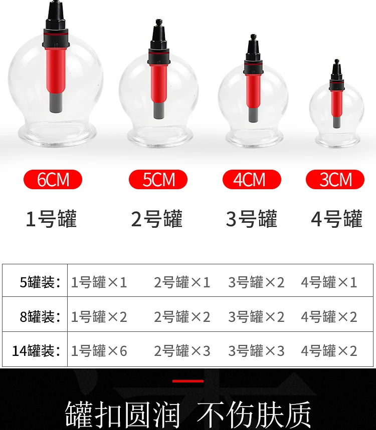 Вакуумный Куб набор пластиковые вакуумные банки для терапии набор 5 шт./кор. присоски Китайская традиционная Массажная банка Acupunture