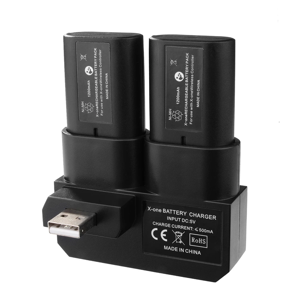 Dual Rechargeable Battery Pack Kit with Charging Dock for Xbox One Gamepad BC575